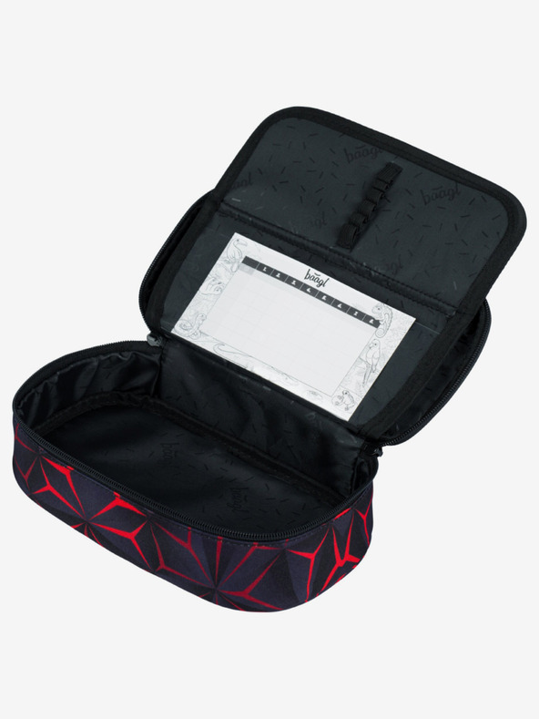 BAAGL  Černý školní set - batoh, penál, sáček Baagl Core Red Polygon