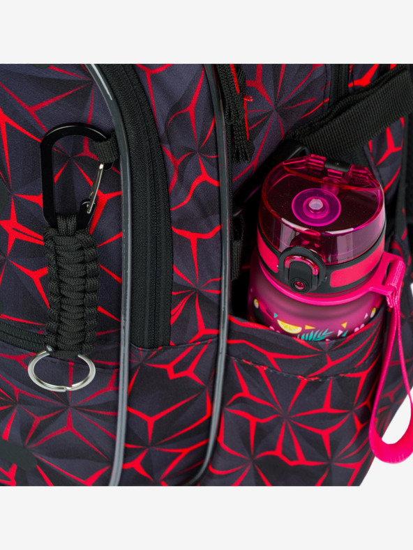 BAAGL  Černý školní set - batoh, penál, sáček Baagl Core Red Polygon