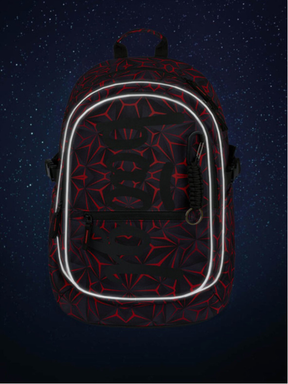 BAAGL  Černý školní set - batoh, penál, sáček Baagl Core Red Polygon