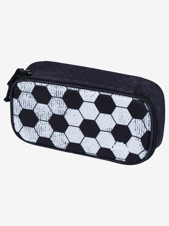 BAAGL  Černý školní set batoh, penál a sáček Baagl Cubic Goal