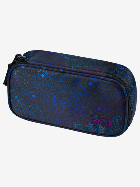 BAAGL  Černý vzorovaný školní set - batoh, penál a sáček Baagl Cubic Zen