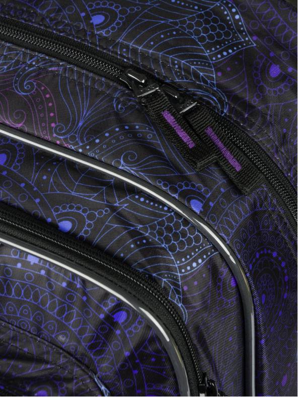 BAAGL  Černý vzorovaný školní set - batoh, penál a sáček Baagl Cubic Zen