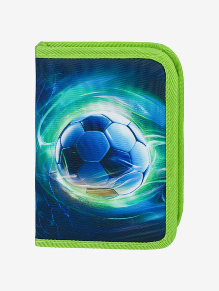 BAAGL  Zelený Školní penál jednopatrový Fotbal Míč Baagl