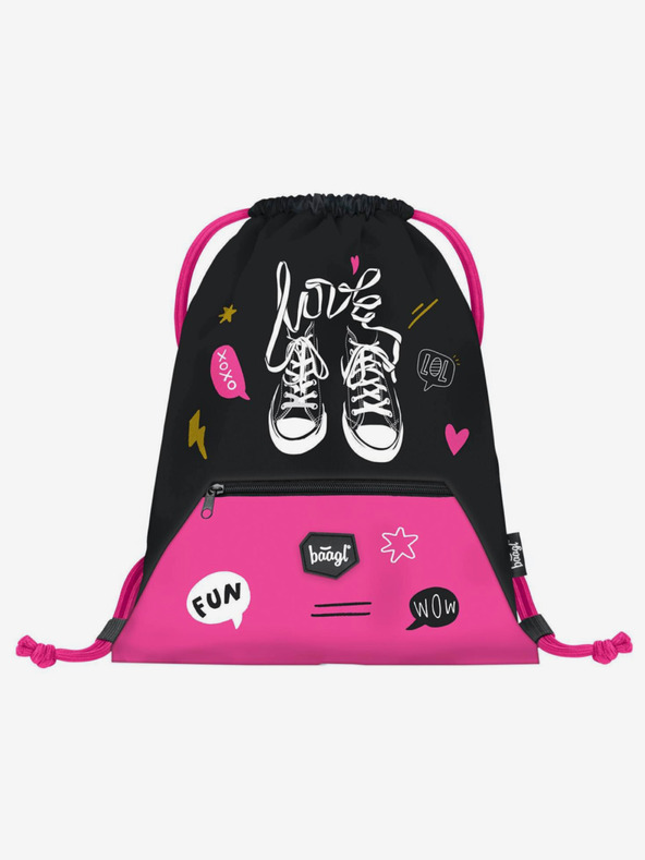 BAAGL  Černý 3 set tenisky: batoh, penál a sáček Baagl