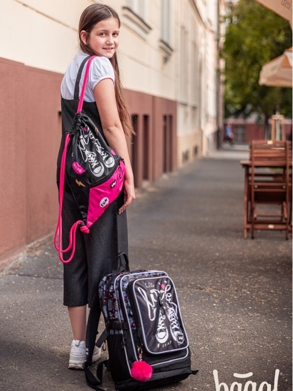 BAAGL  Černý 3 set tenisky: batoh, penál a sáček Baagl