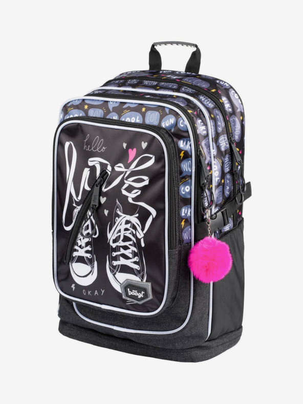 BAAGL  Černý 3 set tenisky: batoh, penál a sáček Baagl