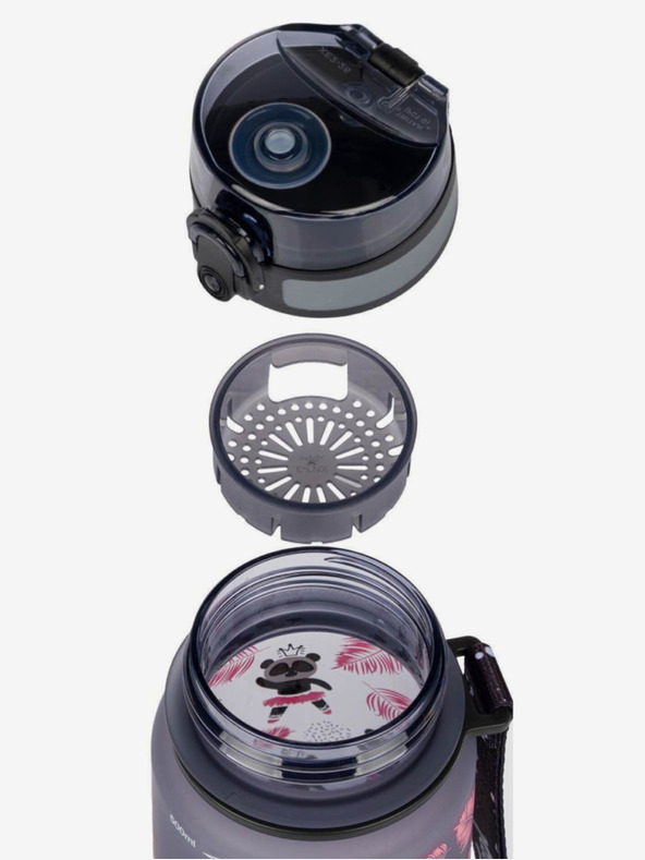BAAGL  Šedá tritanová láhev na pití panda, 500 ml Baagl
