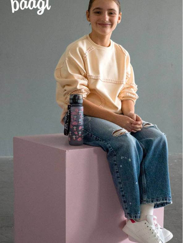 BAAGL  Šedá tritanová láhev na pití panda, 500 ml Baagl