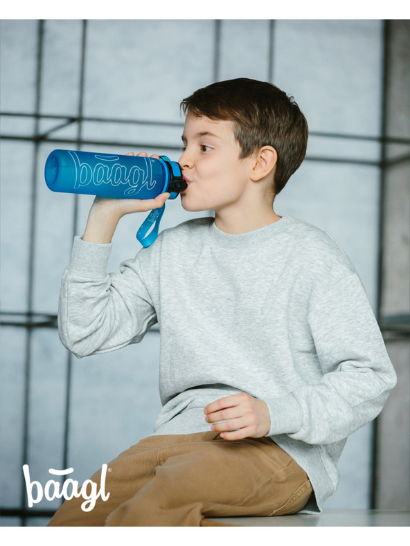 BAAGL  Modrá tritanová láhev na pití logo - modrá, 500 ml Baagl