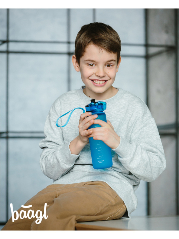 BAAGL  Modrá tritanová láhev na pití logo - modrá, 500 ml Baagl