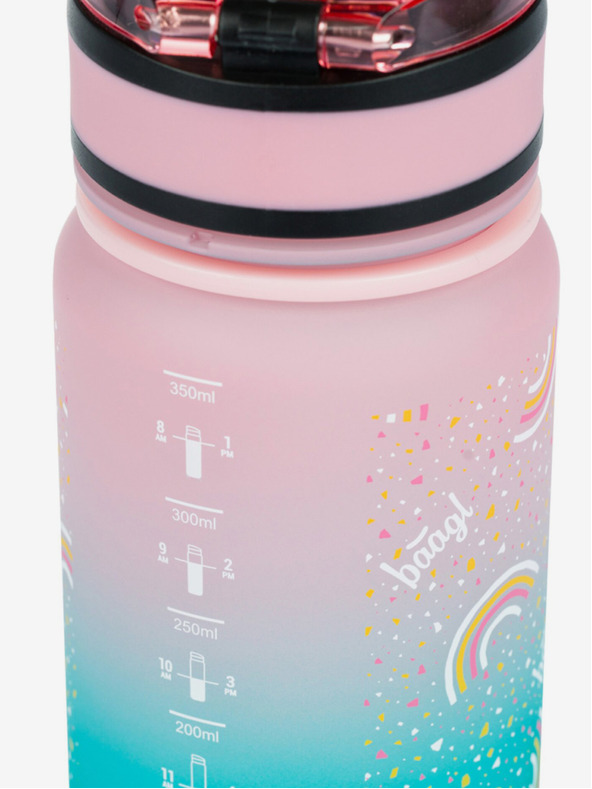BAAGL  Růžová tritanová láhev na pití gradient duha, 350 ml Baagl