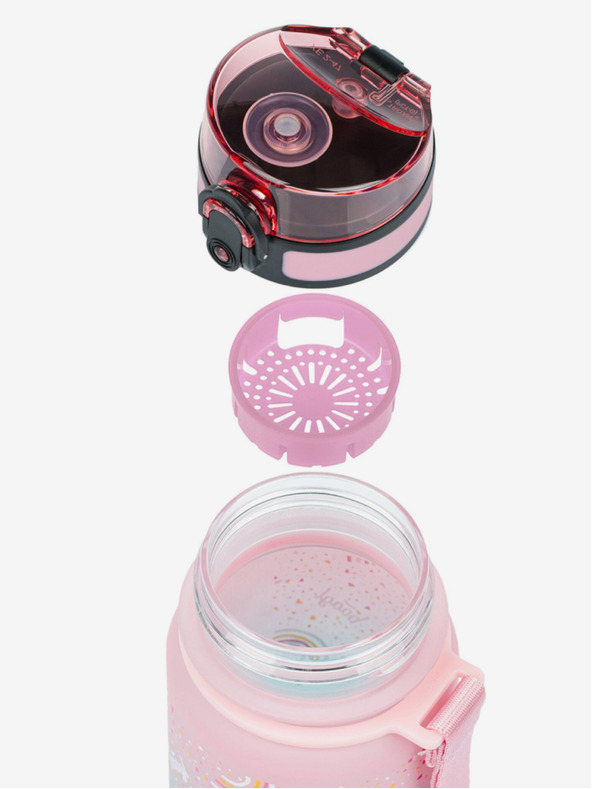BAAGL  Růžová tritanová láhev na pití gradient duha, 350 ml Baagl