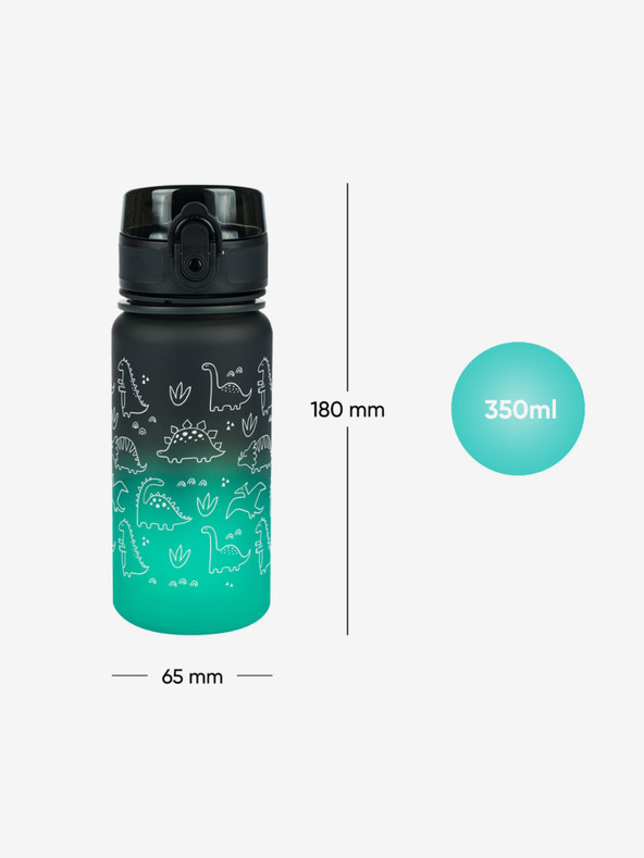 BAAGL  Zelená tritanová láhev na pití gradient dino, 350 ml Baagl