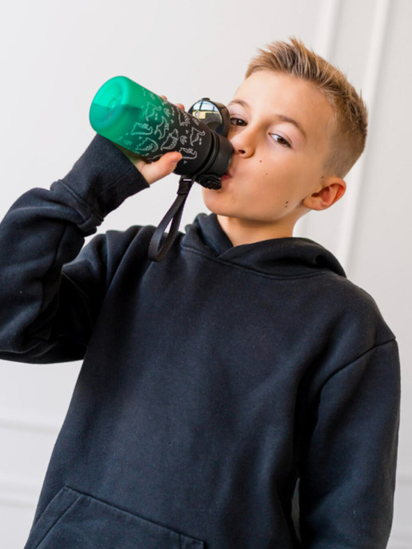 BAAGL  Zelená tritanová láhev na pití gradient dino, 350 ml Baagl