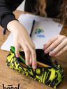 BAAGL  Černé studentské pouzdro lime Baagl