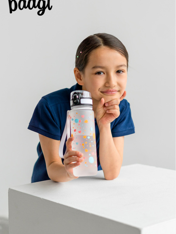 BAAGL  Bílá tritanová láhev na pití mazlíčci, 500 ml Baagl