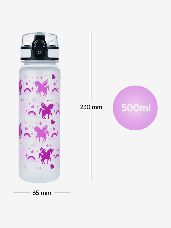 BAAGL  Fialová tritanová láhev na pití jednorožec království, 500 ml Baagl
