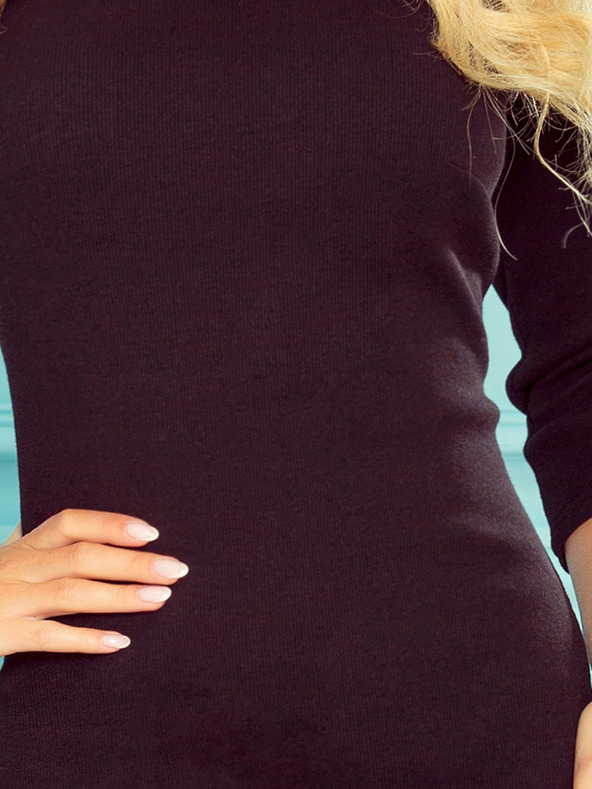 numoco Žebrované midi šaty - Černé Numoco