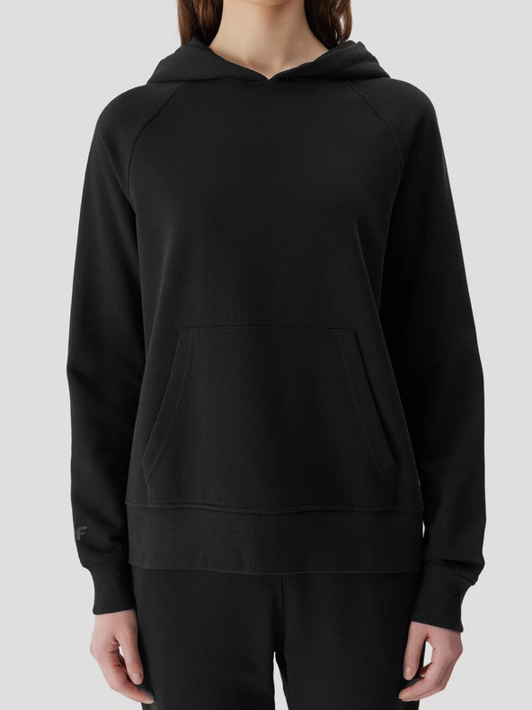 4F Dámská tepláková mikina bez zapínání a s kapucí 4F