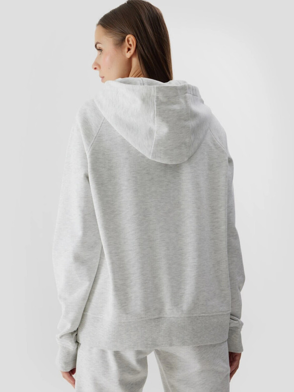 4F Dámská tepláková mikina bez zapínání a s kapucí 4F