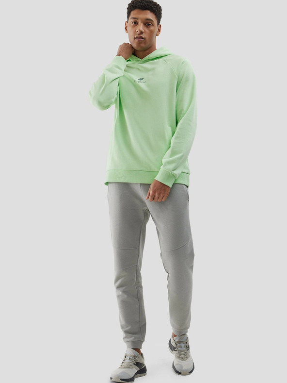 4F Pánská tepláková mikina bez zapínání a s kapucí z organické bavlny 4F