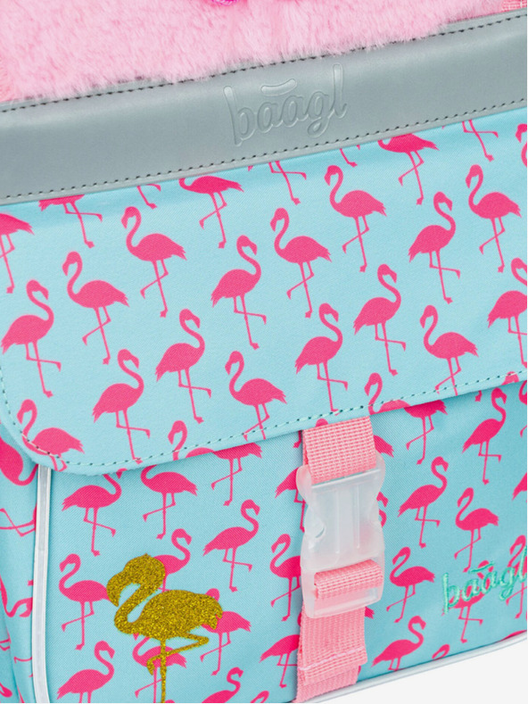 BAAGL  Růžová školní aktovka Zippy Baagl Plameňák