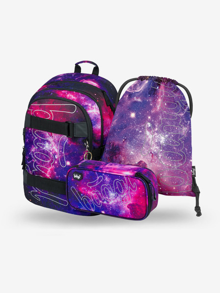 BAAGL  Fialový 3 set skate galaxy: batoh, penál, sáček Baagl