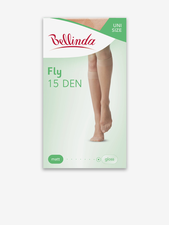Bellinda Tělové dámské silonkové podkolenky Bellinda FLY KNEE HIGHS 15 DEN