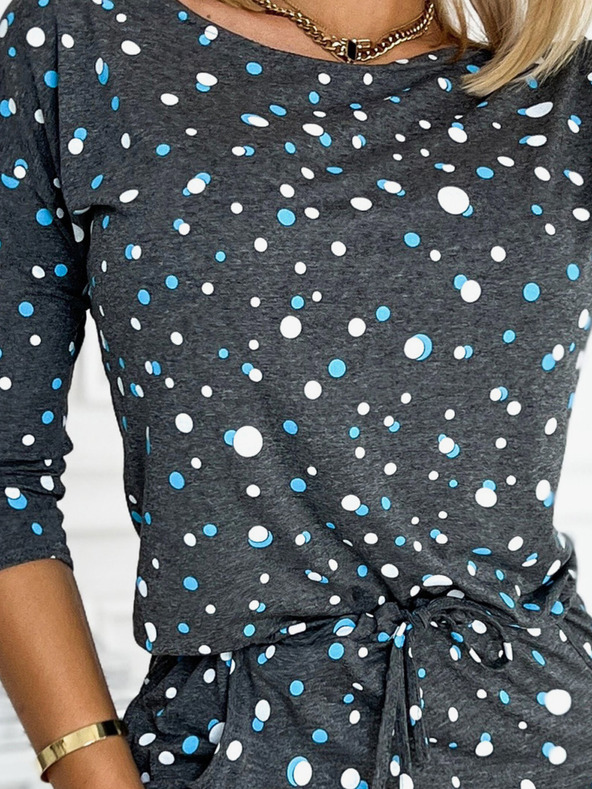 numoco Sportovní šaty s kapsami - tmavě šedé + kruhy Numoco