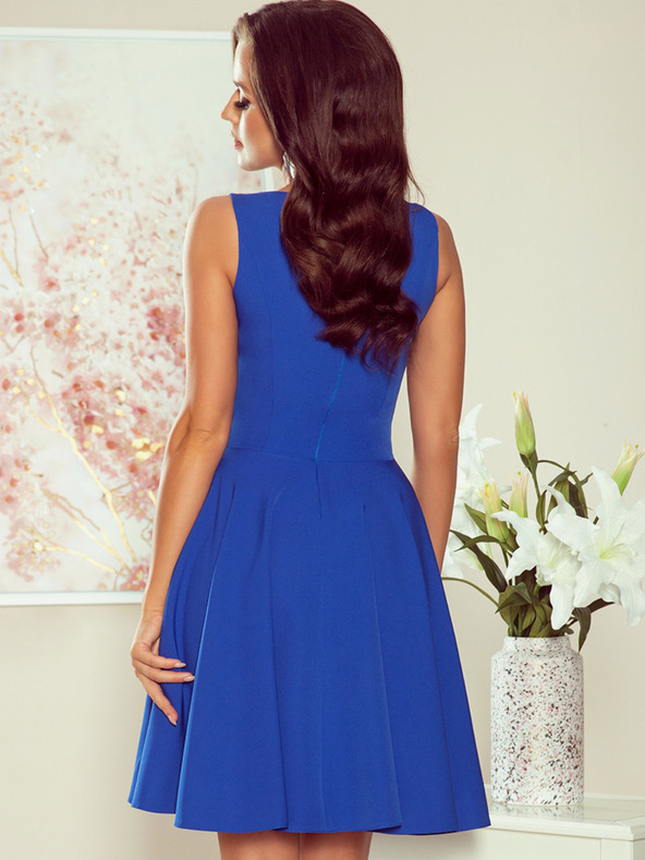 numoco Šaty - srdcovitý výstřih - modrá barva Numoco