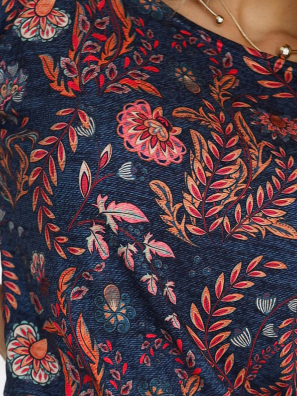 numoco Sportovní šaty s kapsami - listy na džínách Numoco