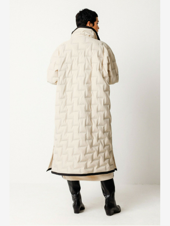 SKFK Krémový dámský zimní kabát SKFK