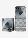 DKNY DKNY PU Leather Checkered Pattern and Stripe Zadní Kryt pro Samsung Galaxy Z Flip 6 Beige