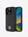 DKNY DKNY PU Leather Repeat Pattern Stack Logo MagSafe Zadní Kryt pro iPhone 16 Pro Black