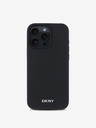 DKNY DKNY PU Leather Silver Metal Logo Magsafe Zadní Kryt pro iPhone 16 Pro Max Black