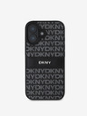 DKNY DKNY PU Leather Repeat Pattern Tonal Stripe Zadní Kryt pro iPhone 16 Black