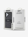 DKNY DKNY PU Leather Repeat Pattern Tonal Stripe Zadní Kryt pro iPhone 16 Black