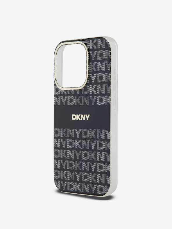 DKNY PC/TPU Repeat Pattern Tonal Stripe Magsafe Zadní Kryt pro iPhone 13 Pro Max Black DKNY