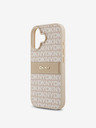 DKNY DKNY PU Leather Repeat Pattern Tonal Stripe Zadní Kryt pro iPhone 16 Plus Pink