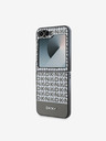 DKNY DKNY PU Leather Repeat Pattern Bottom Stripe Zadní Kryt pro Samsung Galaxy Z Flip 6 Brown