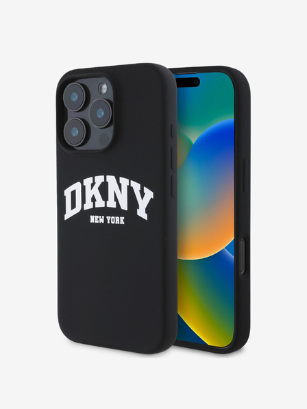 DKNY DKNY Liquid Silicone Arch Logo MagSafe Zadní Kryt pro iPhone 16 Pro Max Black