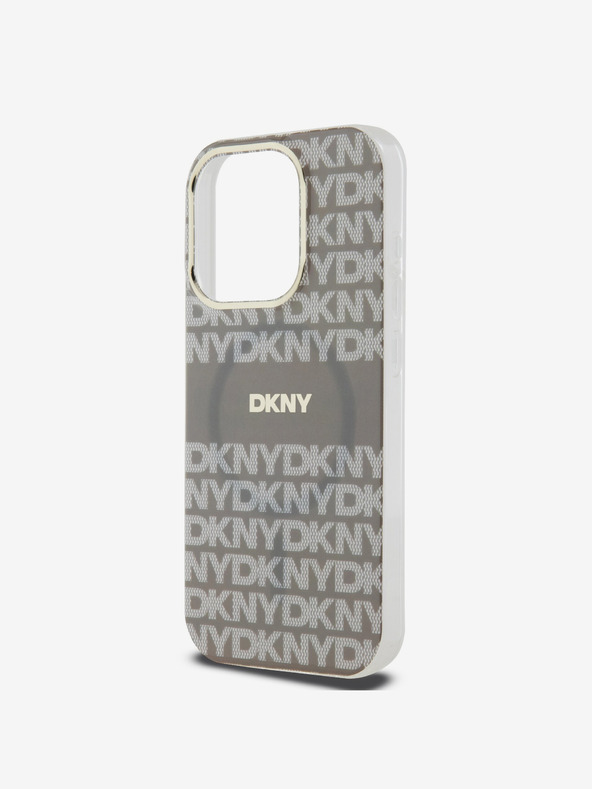 DKNY PC/TPU Repeat Pattern Tonal Stripe Magsafe Zadní Kryt pro iPhone 14 Pro Max Beige DKNY