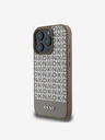 DKNY DKNY PU Leather Repeat Pattern Bottom Stripe MagSafe Zadní Kryt pro iPhone 16 Pro Max Brown