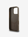 DKNY DKNY PU Leather Repeat Pattern Bottom Stripe MagSafe Zadní Kryt pro iPhone 16 Pro Max Brown