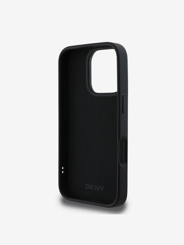 DKNY DKNY 3D Rubber Repeat Logo Line Zadní Kryt pro iPhone 16 Pro Black