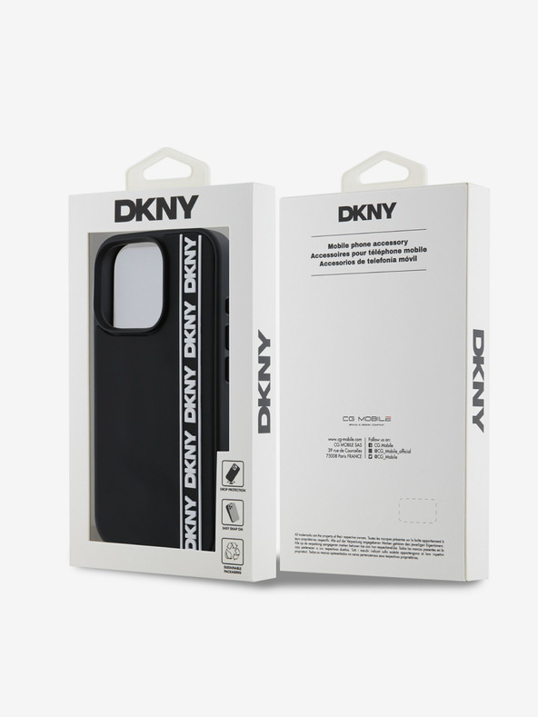 DKNY DKNY 3D Rubber Repeat Logo Line Zadní Kryt pro iPhone 16 Pro Black