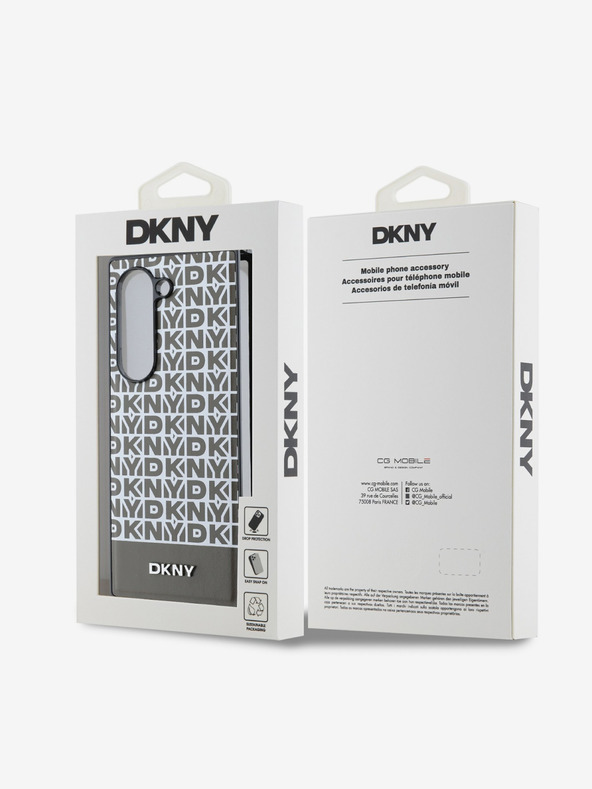 DKNY DKNY PU Leather Repeat Pattern Bottom Stripe MagSafe Zadní Kryt pro Samsung Galaxy Z Fold 6 Brown