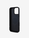 DKNY DKNY PU Leather Silver Metal Logo Magsafe Zadní Kryt pro iPhone 16 Pro Black