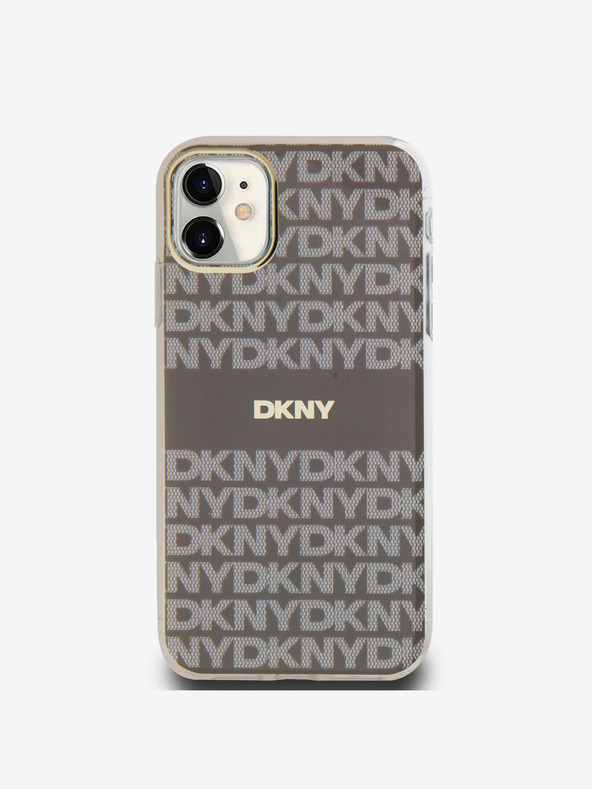 DKNY PC/TPU Repeat Pattern Tonal Stripe Magsafe Zadní Kryt pro iPhone 11 Beige DKNY