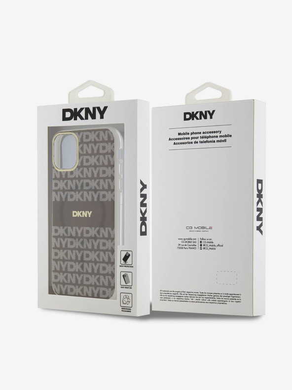 DKNY PC/TPU Repeat Pattern Tonal Stripe Magsafe Zadní Kryt pro iPhone 11 Beige DKNY
